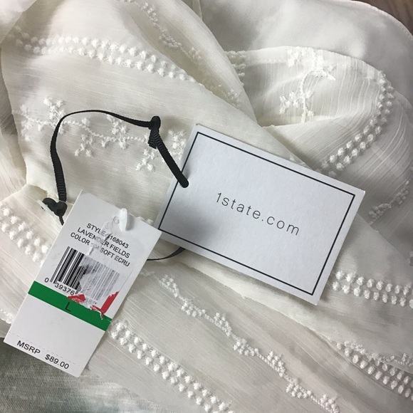 1.State | Ruffle One Shoulder Embroidered Top - Picture 7 of 8